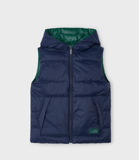 Hooded Reversible Puffer Vest - Forest FINAL SALE