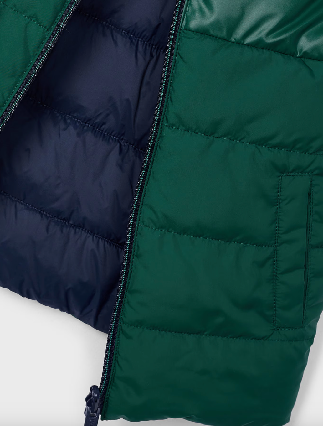 Hooded Reversible Puffer Vest - Forest FINAL SALE