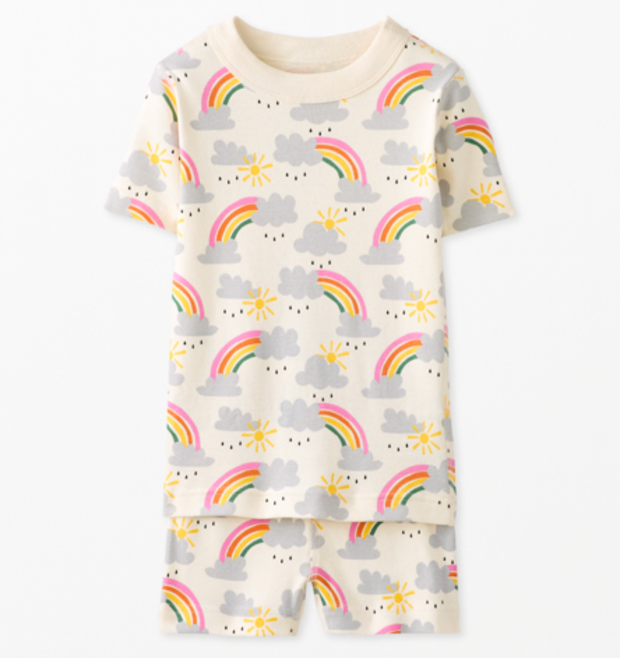 Hanna Andersson Short PJ Set - Rainbows FINAL SALE