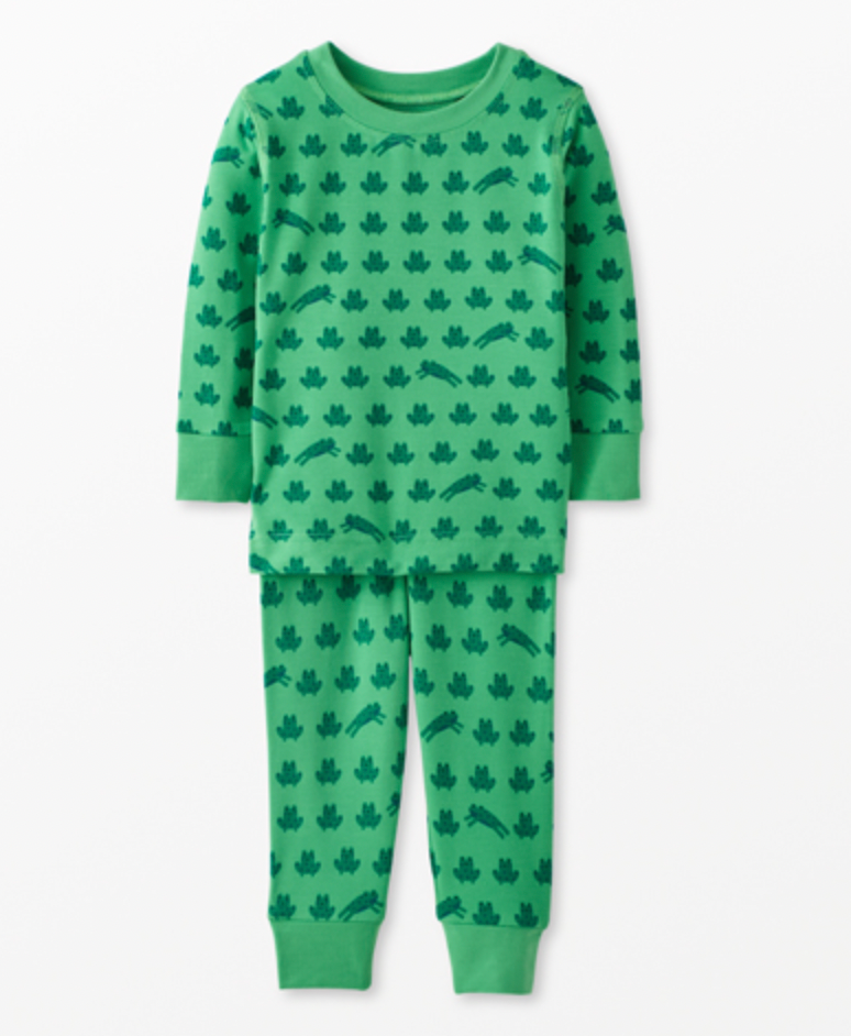 Hanna Andersson HannaSoft Long John PJ Set - Mini Ribbit