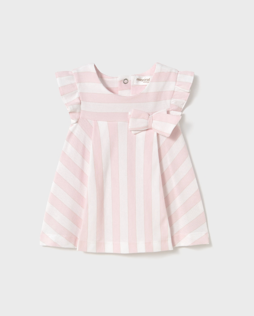 Striped Flutter Dress - Pink FINAL SALE
