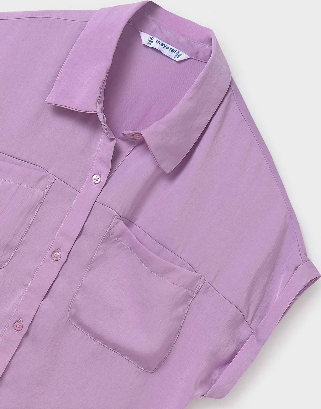Flowy Short Sleeve Button Down - Lilac FINAL SALE