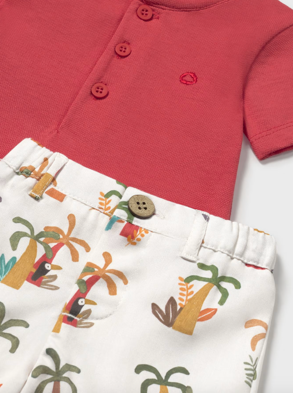 Short Sleeve Polo and Shorts - Red FINAL SALE