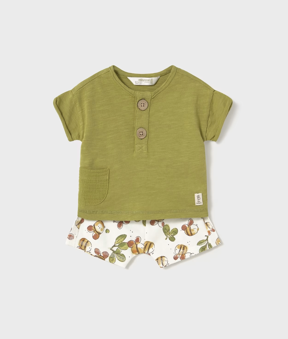 Pocket Henley and Shorts - Bees FINAL SALE