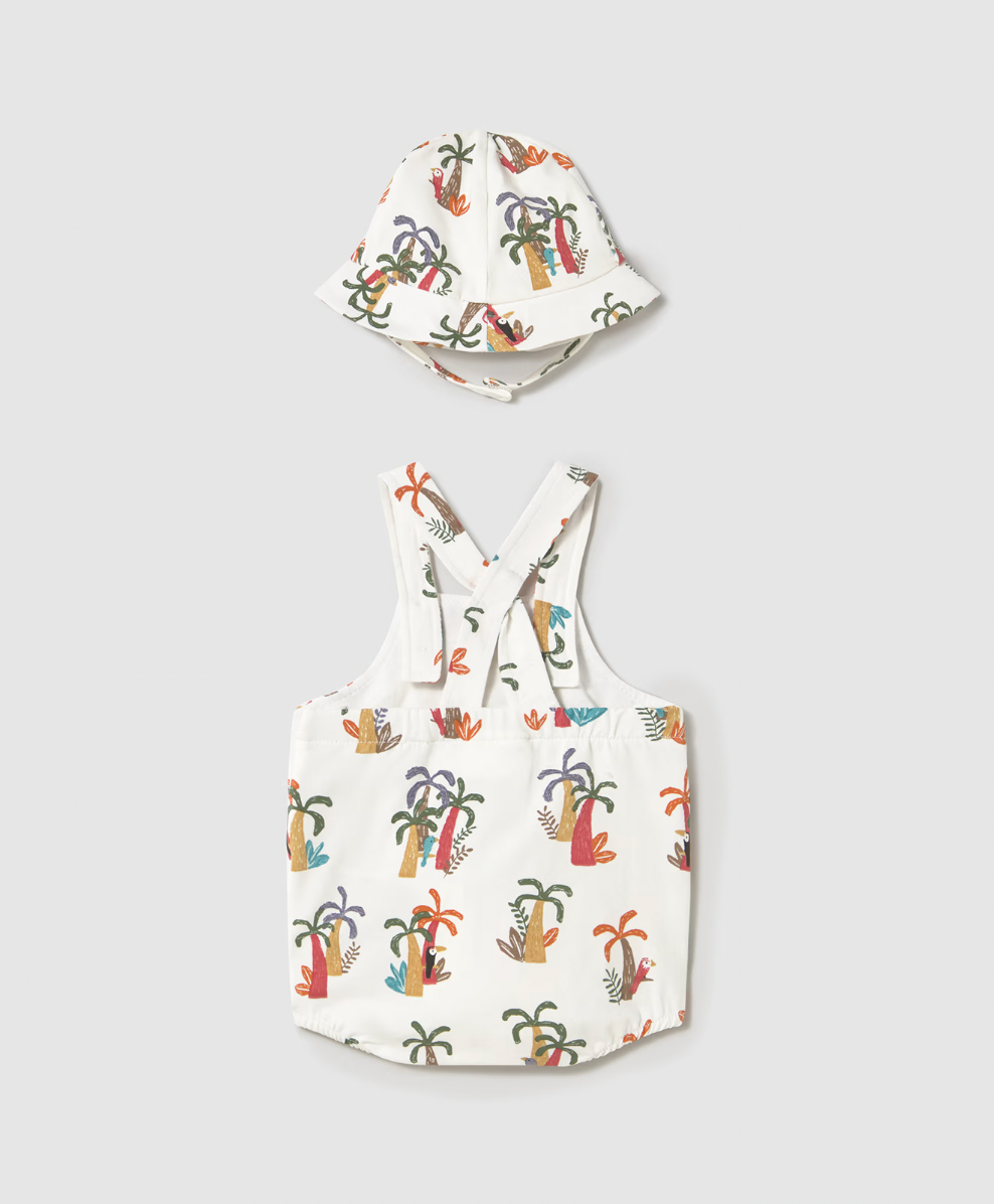 Short Romper and Hat - Jungle FINAL SALE