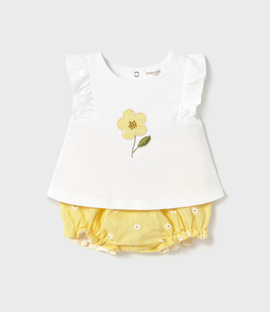 Flutter Applique Tee and Bloomer - Flower FINAL SALE
