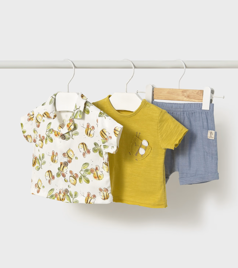 Button Down and Shorts Set - Bees FINAL SALE