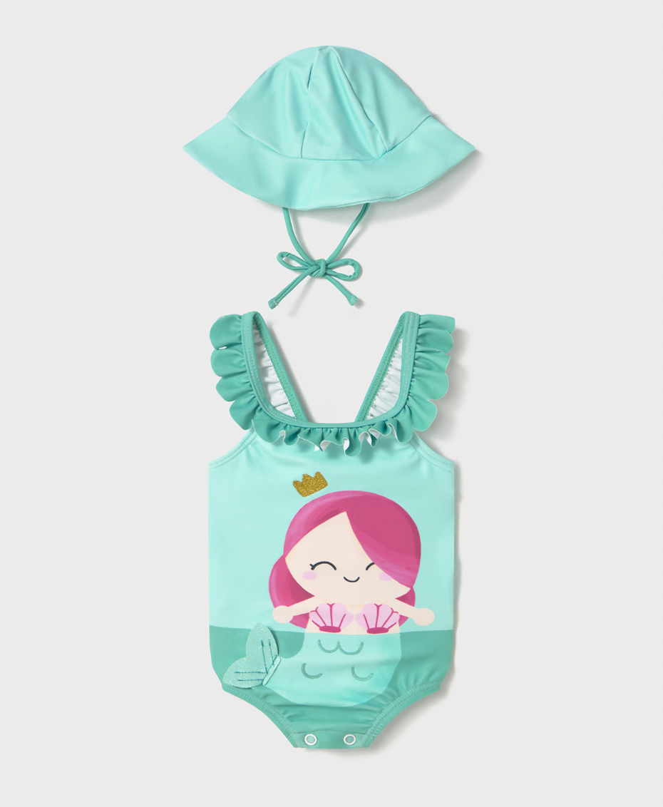 Swimsuit and Hat - Mermaid FINAL SALE