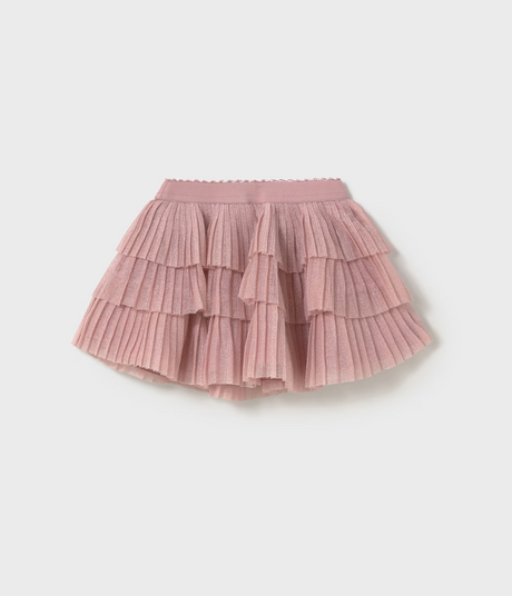 Pleated Tulle Skirt - Rose FINAL SALE
