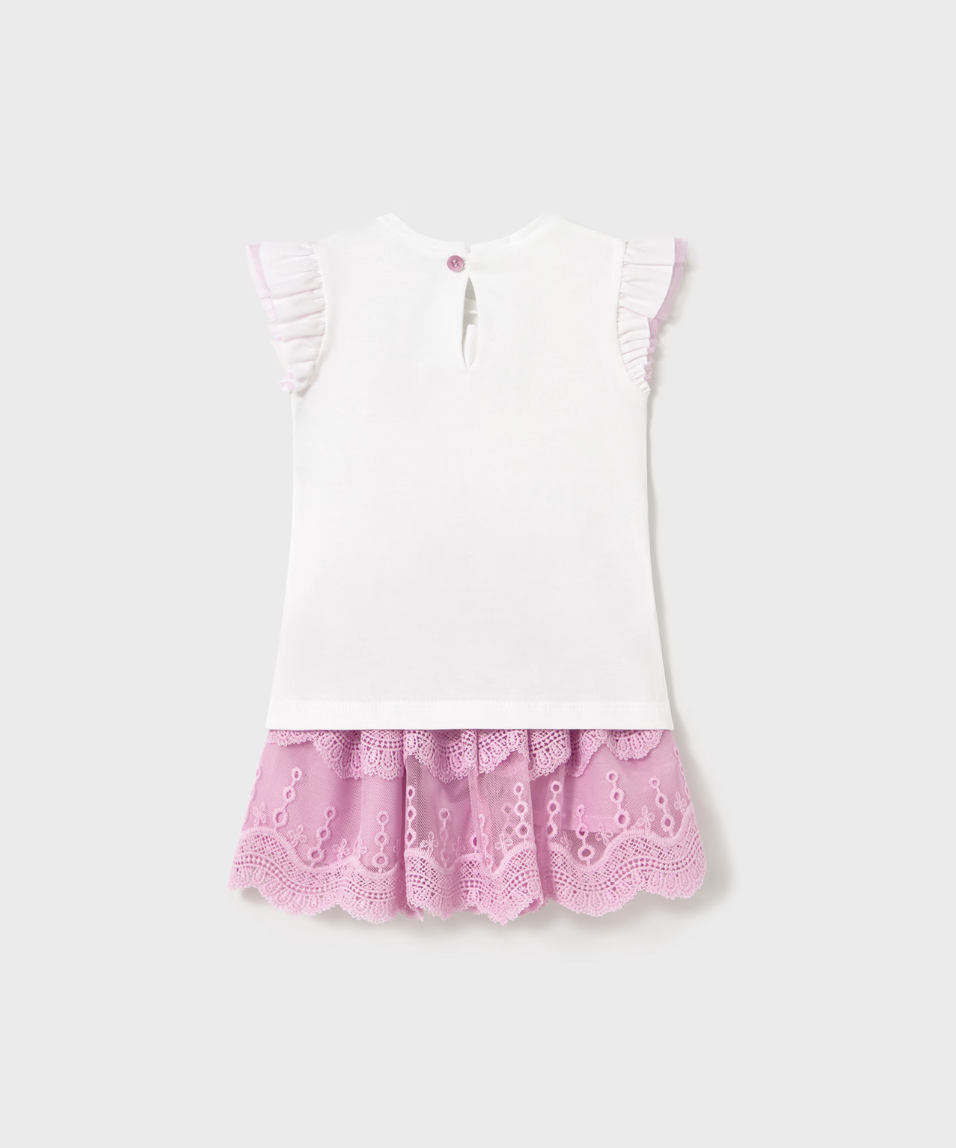 Flutter Sleeve Top and Skirt - Mauve FINAL SALE