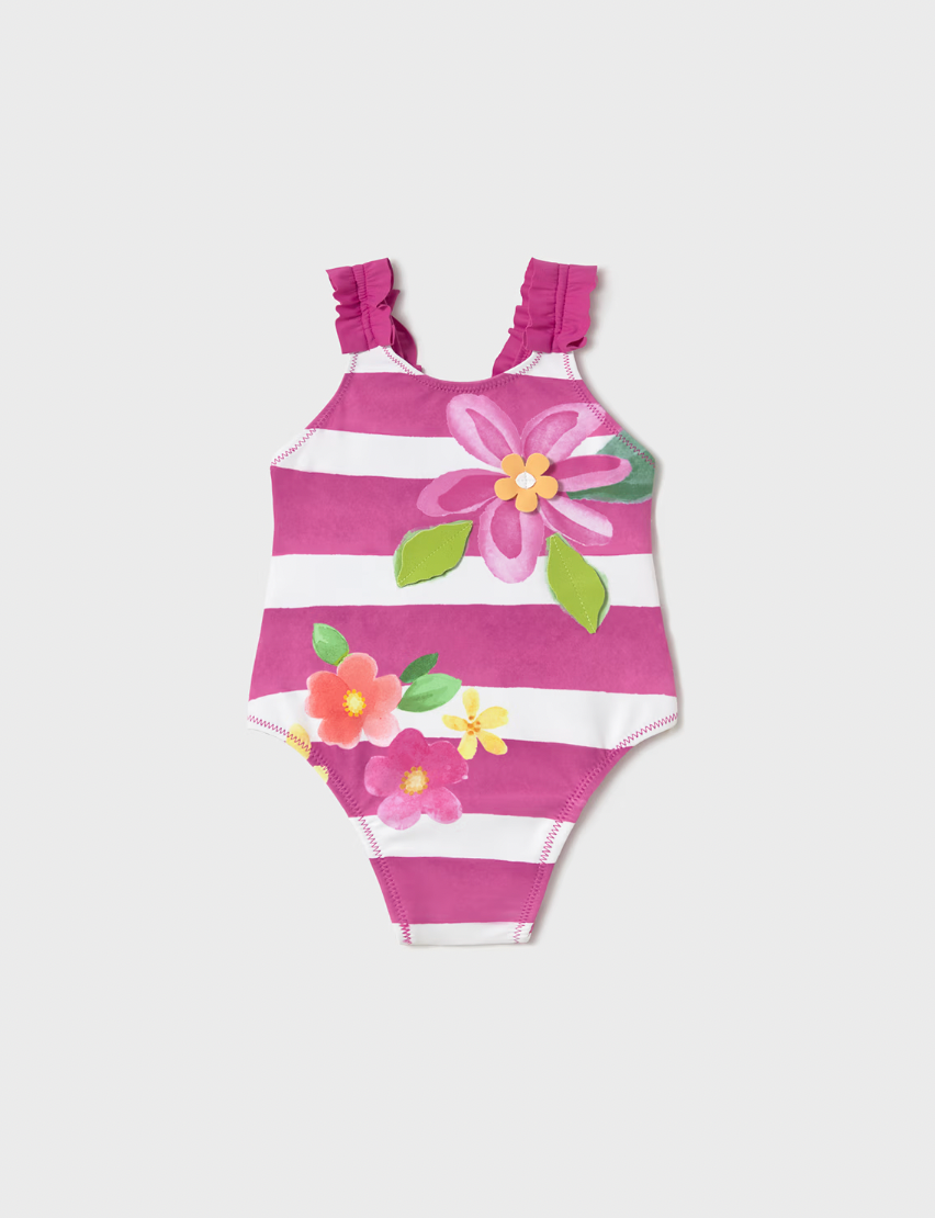 One Piece Swimsuit - Fuchsia Flowers FINAL SALE