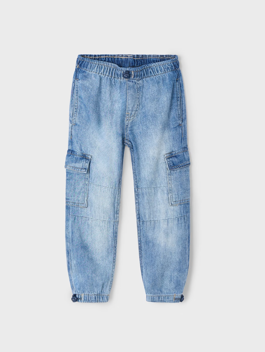Baggy Cargo Jeans - Medium Wash FINAL SALE