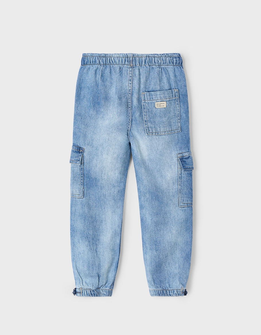 Baggy Cargo Jeans - Medium Wash FINAL SALE