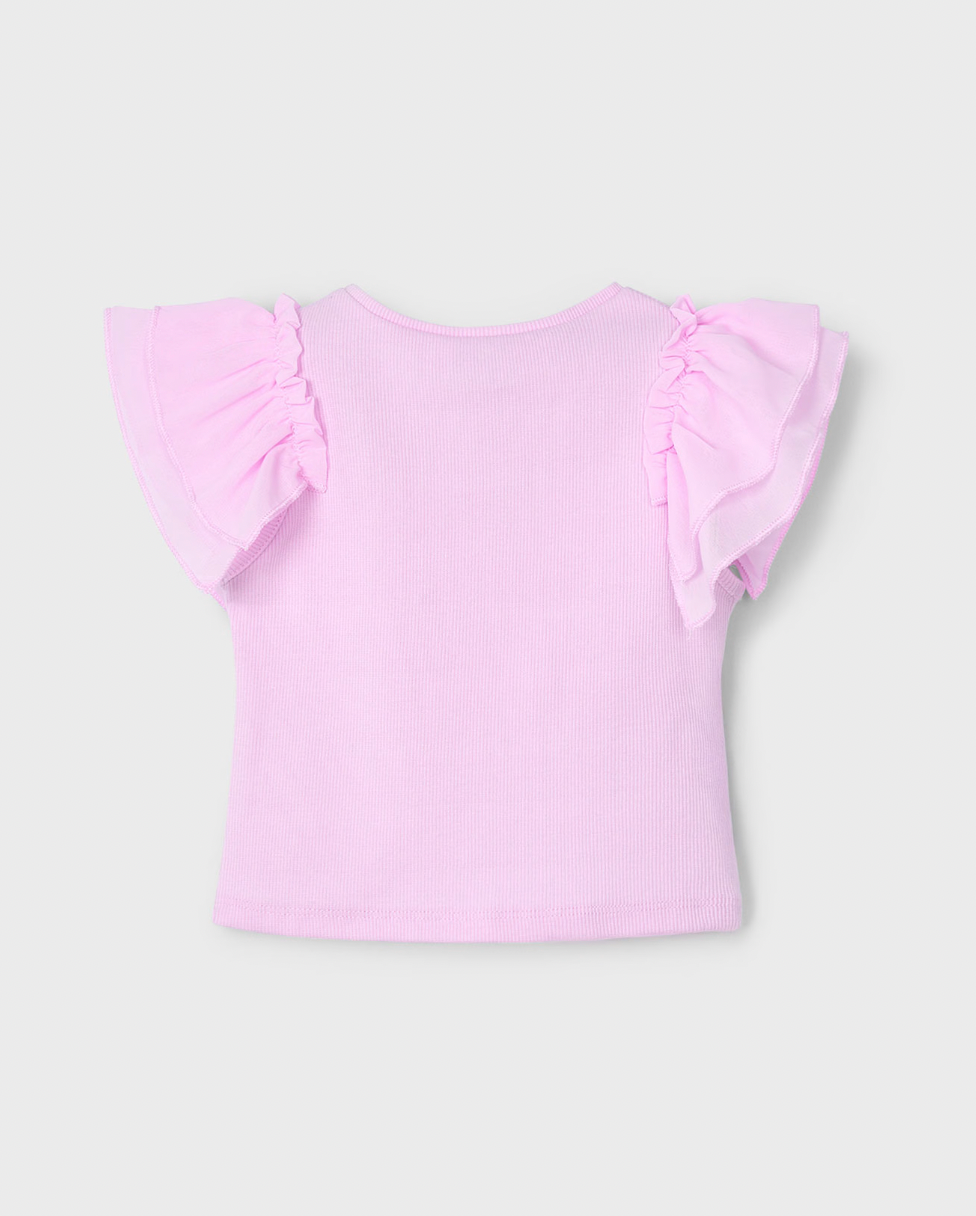 Flutter Sleeve Ribbed Tee - Orchid FINAL SALE