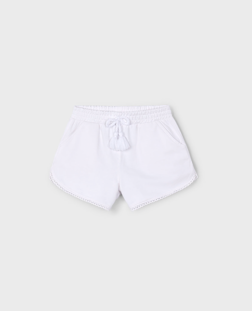 Scalloped Shorts - White FINAL SALE
