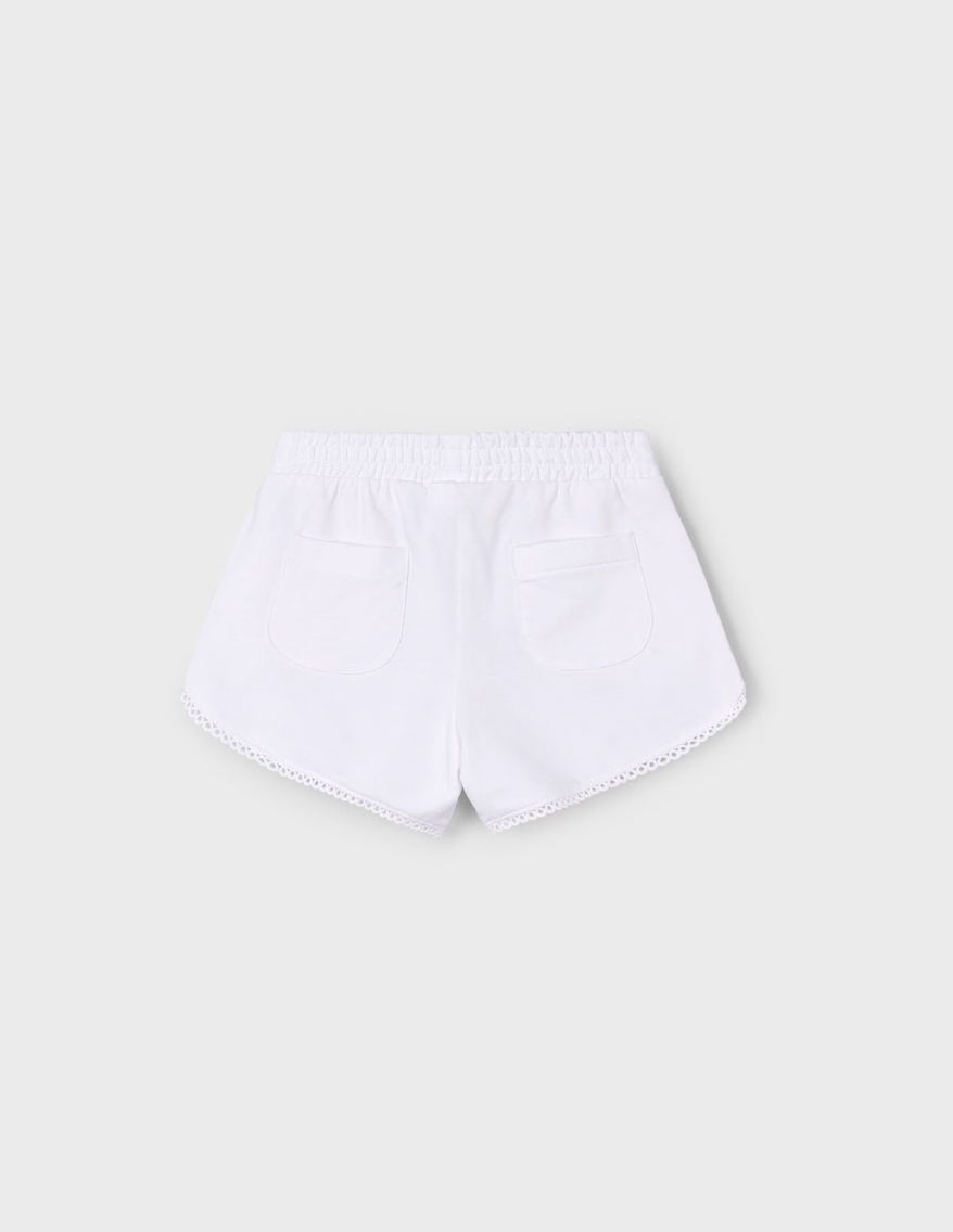 Scalloped Shorts - White FINAL SALE