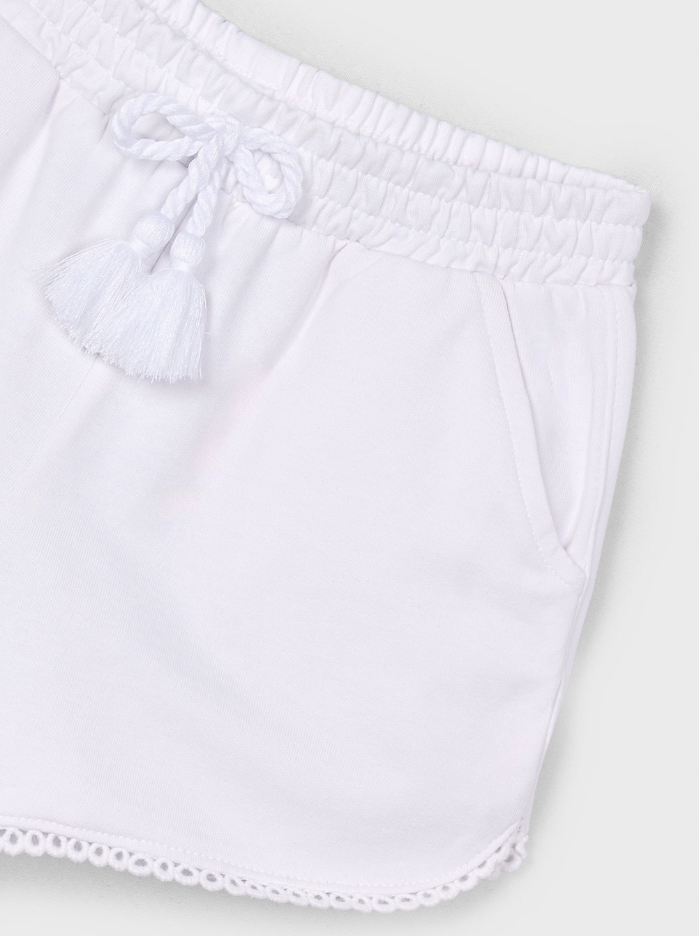 Scalloped Shorts - White FINAL SALE