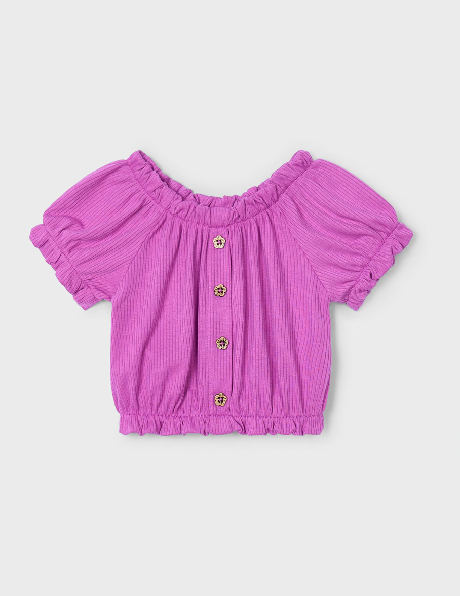 Cropped Puff Sleeve Tee - Orchid FINAL SALE