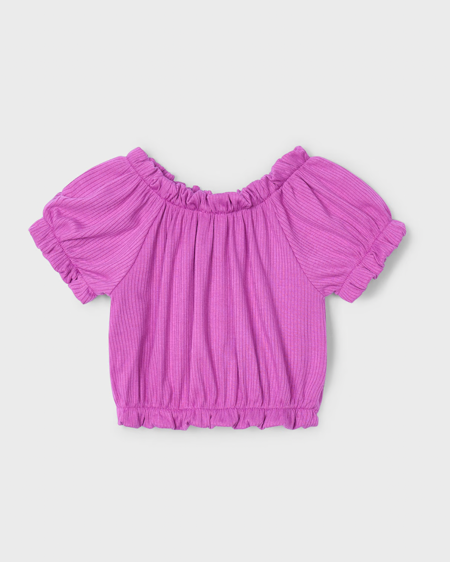 Cropped Puff Sleeve Tee - Orchid FINAL SALE