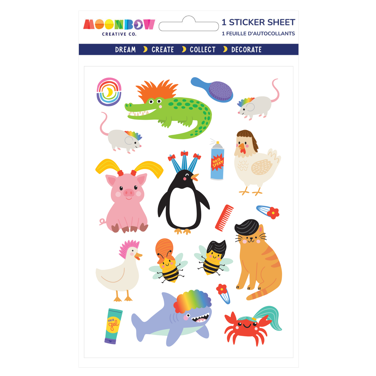 Moonbow Creative Co Stickers - Hairdo Zoo