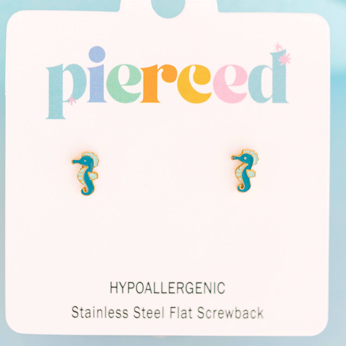 Pierced Co. Screwback Earrings - Seahorse