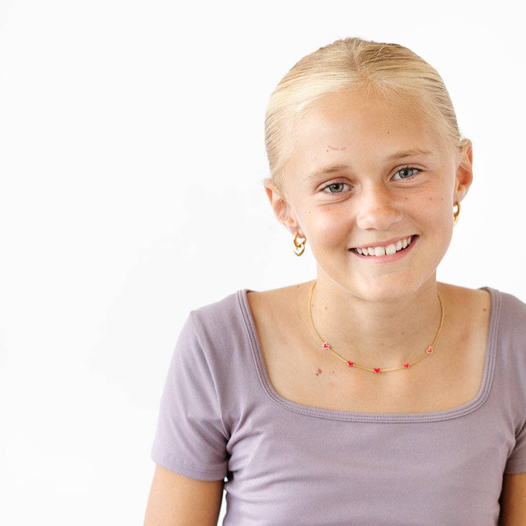 Pip Pop Post Earrings - Bold Heart Hoop