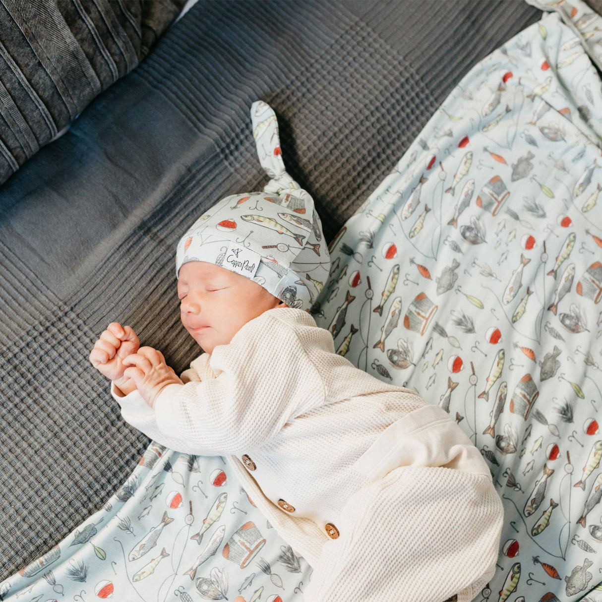 Knit Swaddle Blanket - Trout