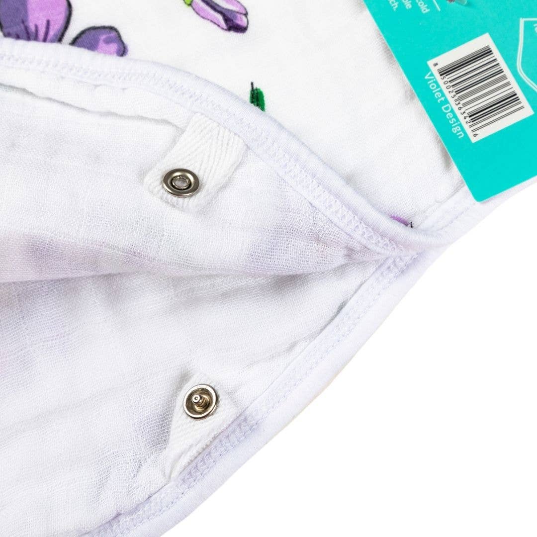 2-in-1 Burp Cloth and Bib - Violet