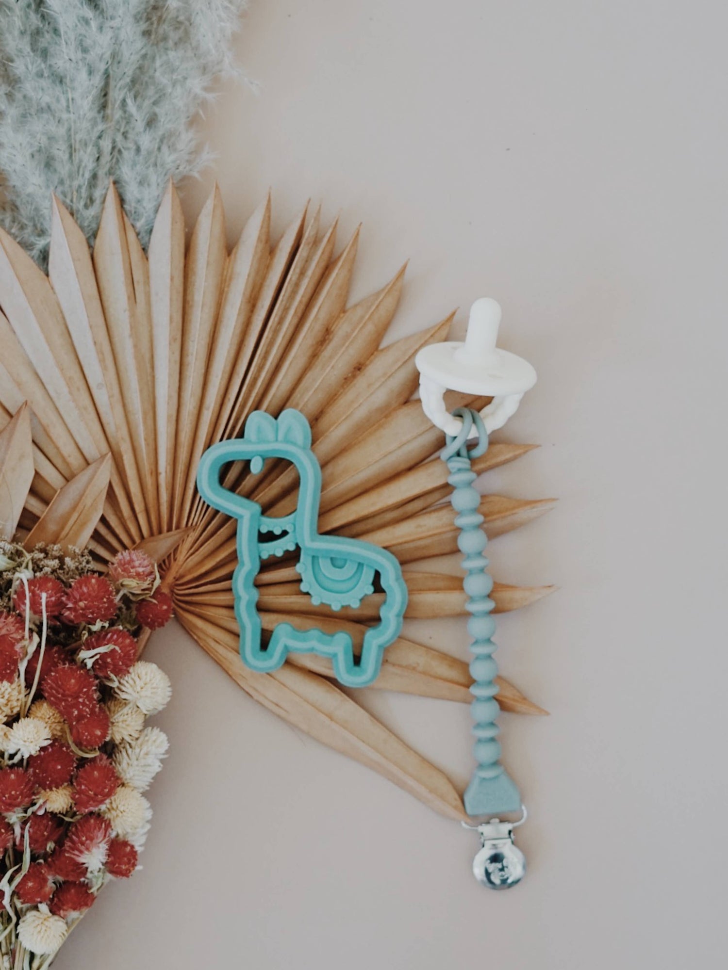 Sweetie Strap Pacifier Clip - Blue Beaded