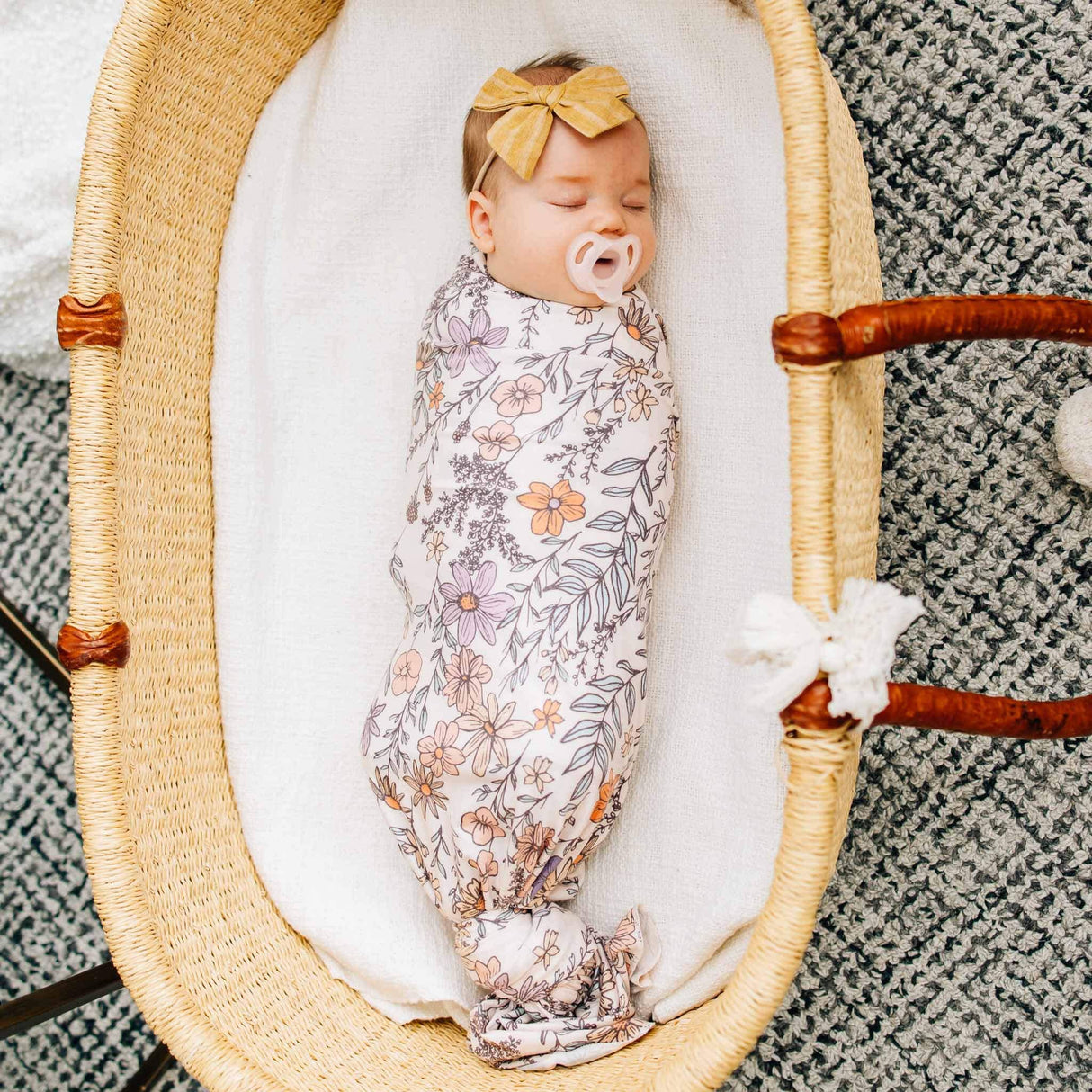 Knit Swaddle Blanket - Flora