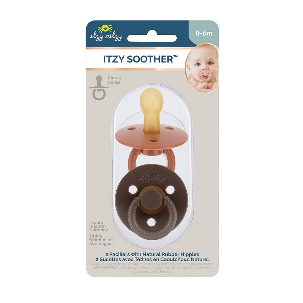 Itzy Soother Natural Rubber Paci Set - Blossom + Rosewood