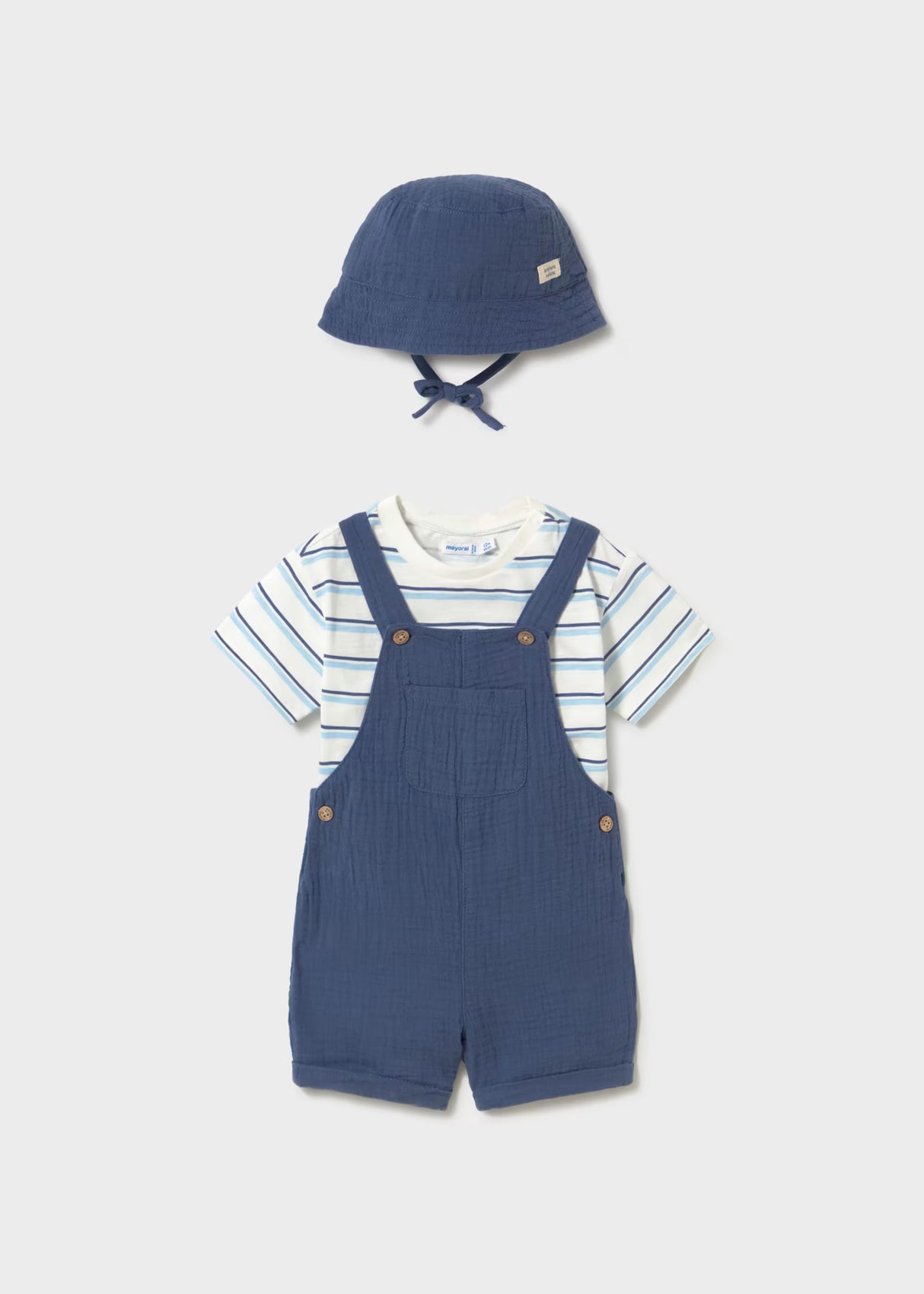 Dungarees Outfit and Hat - Ocean
