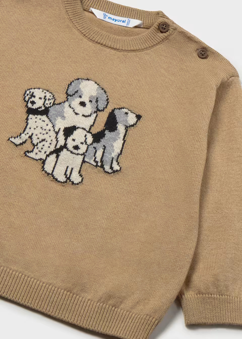 Intarsia Knit Sweater - Biscuit Pups