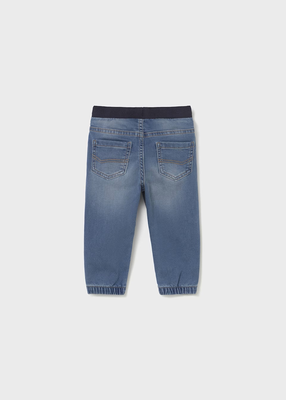 Pull On Denim Joggers - Medium Wash