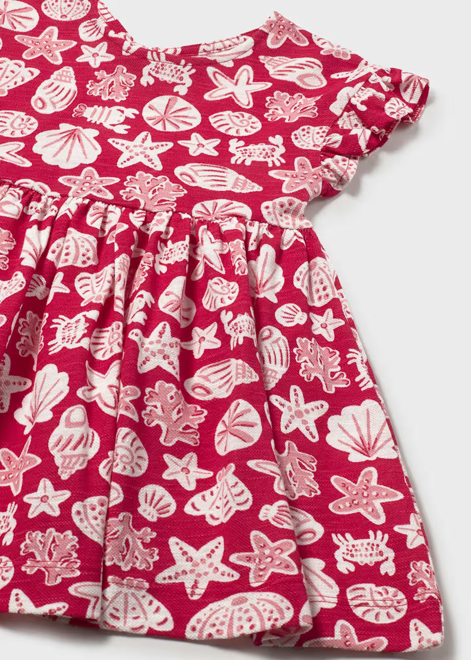 Flutter Sleeve Knit Dress - Red Shell