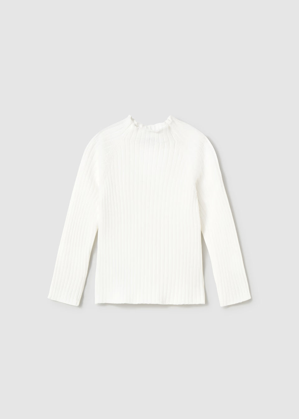 Ribbed Mock Neck Sweater - Natural