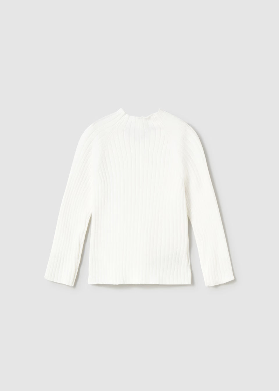 Ribbed Mock Neck Sweater - Natural