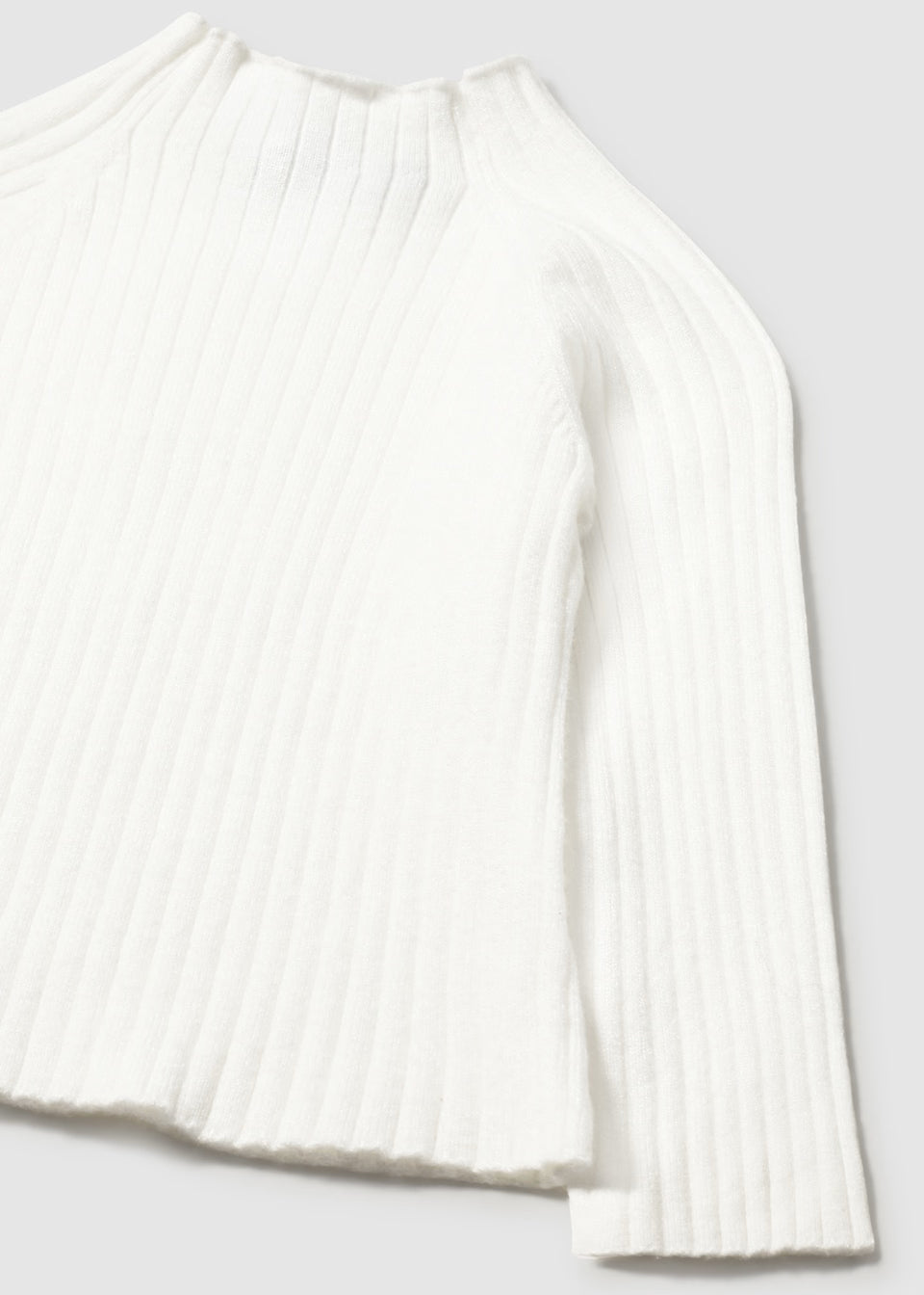 Ribbed Mock Neck Sweater - Natural