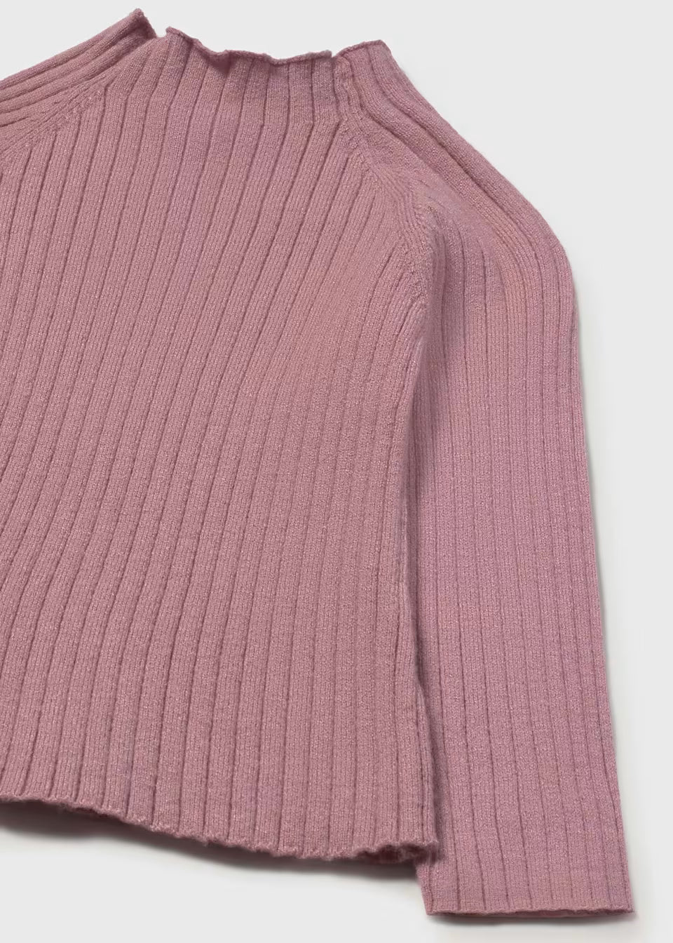 Ribbed Mock Neck Sweater - Orchid