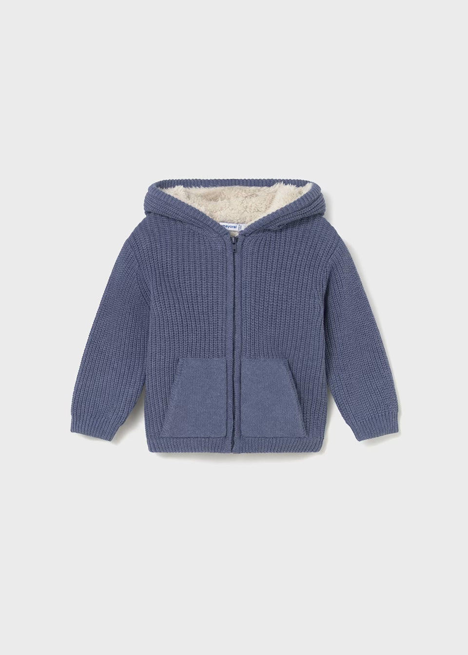 Sherpa Lined Zip Up Hoodie - Whale Blue
