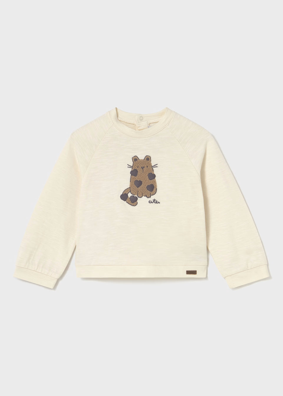 Long Sleeve Applique Tee - Leopard