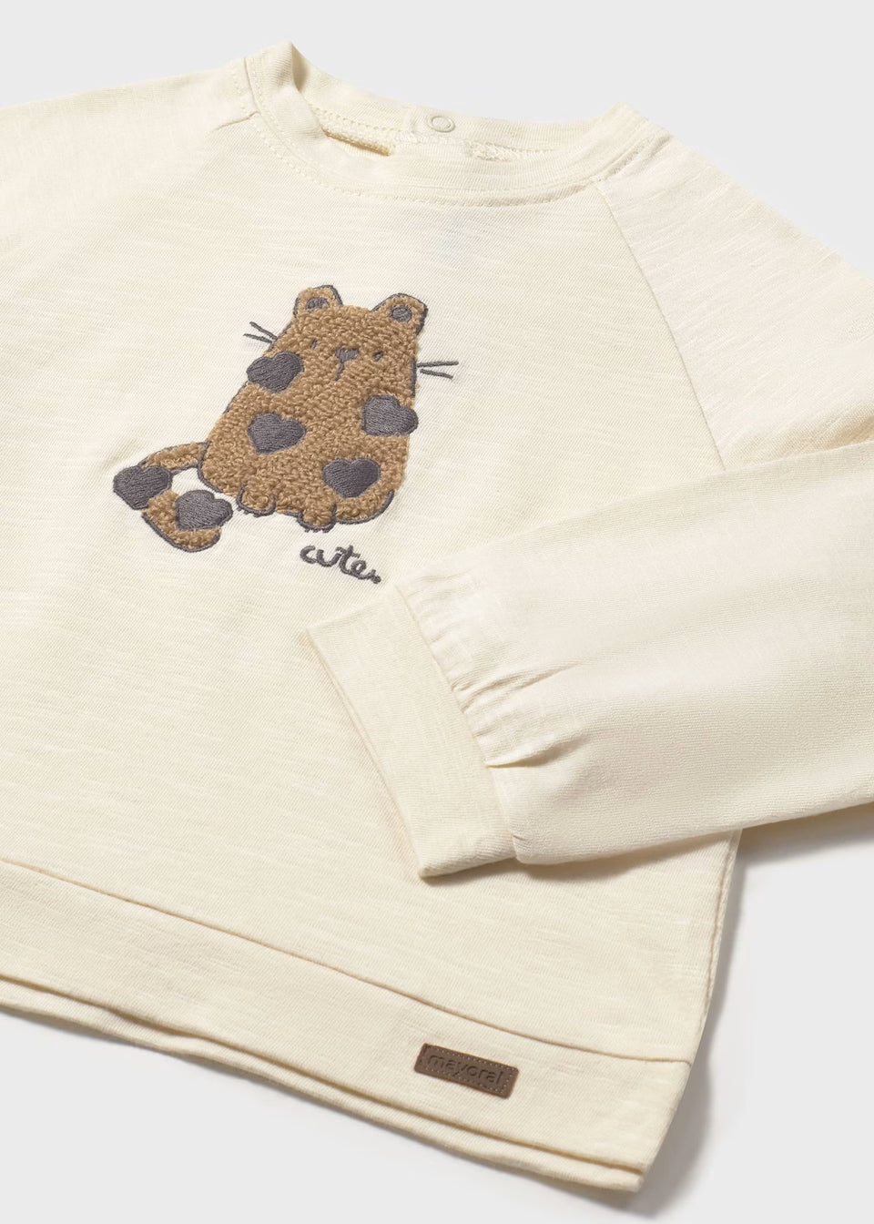 Long Sleeve Applique Tee - Leopard