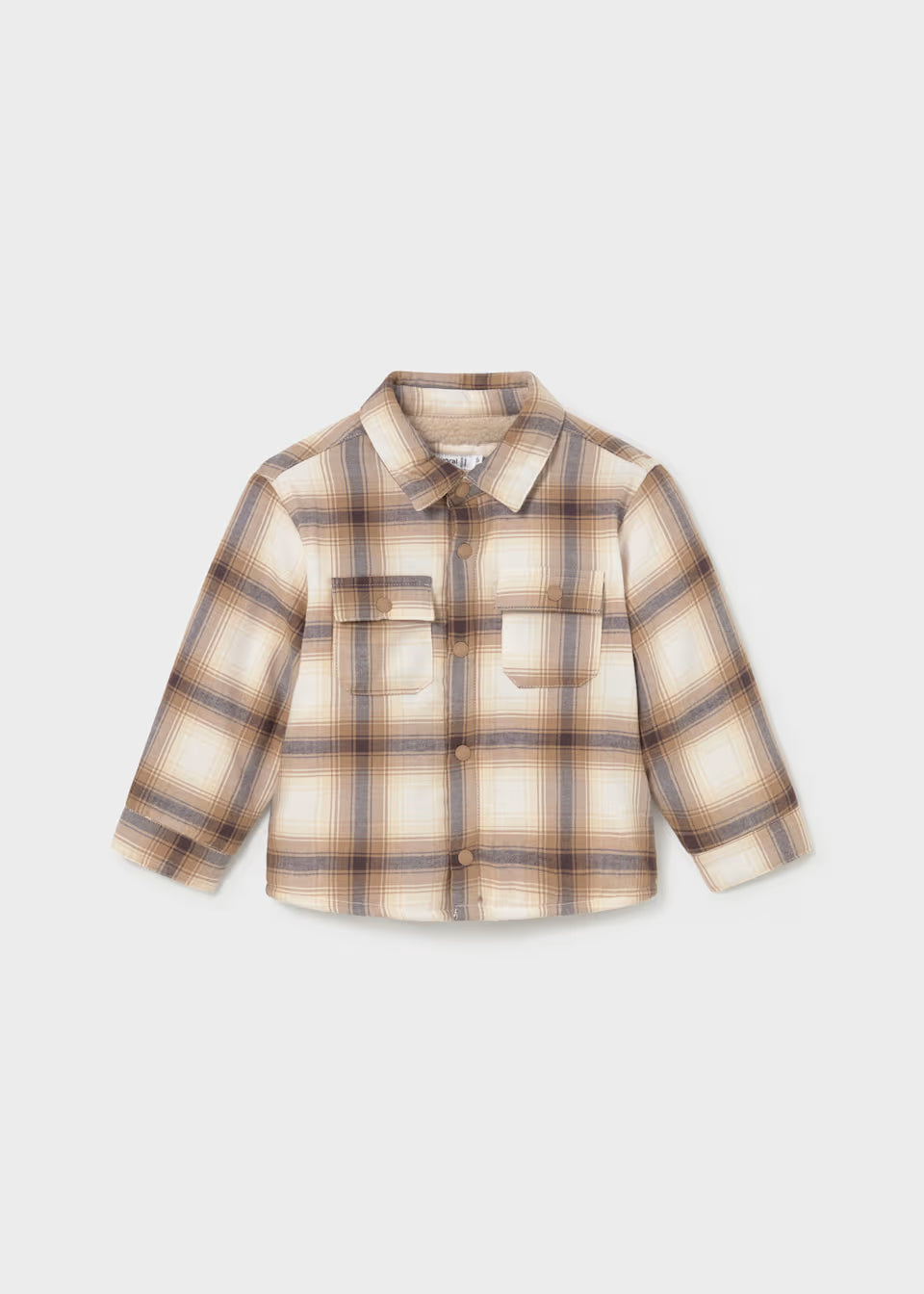 Lined Shacket - Biscuit Plaid