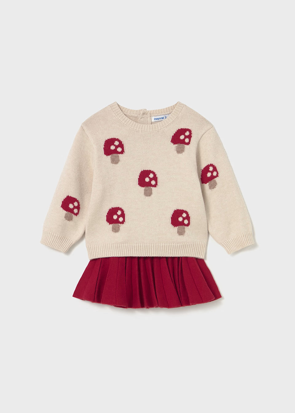 Sweater and Skirt Set - Mushroom