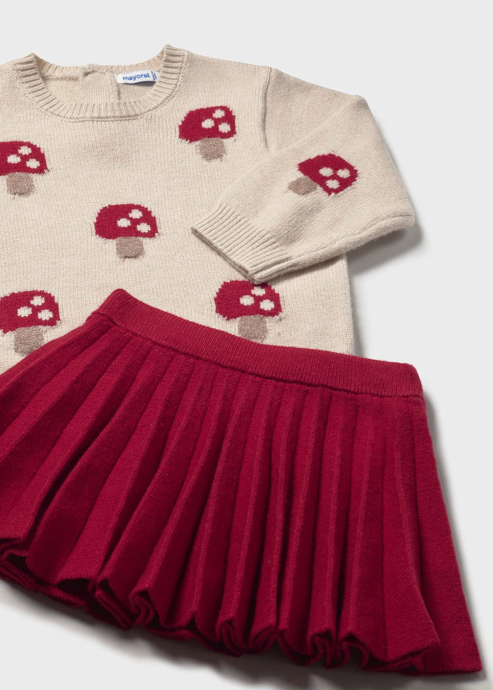 Sweater and Skirt Set - Mushroom