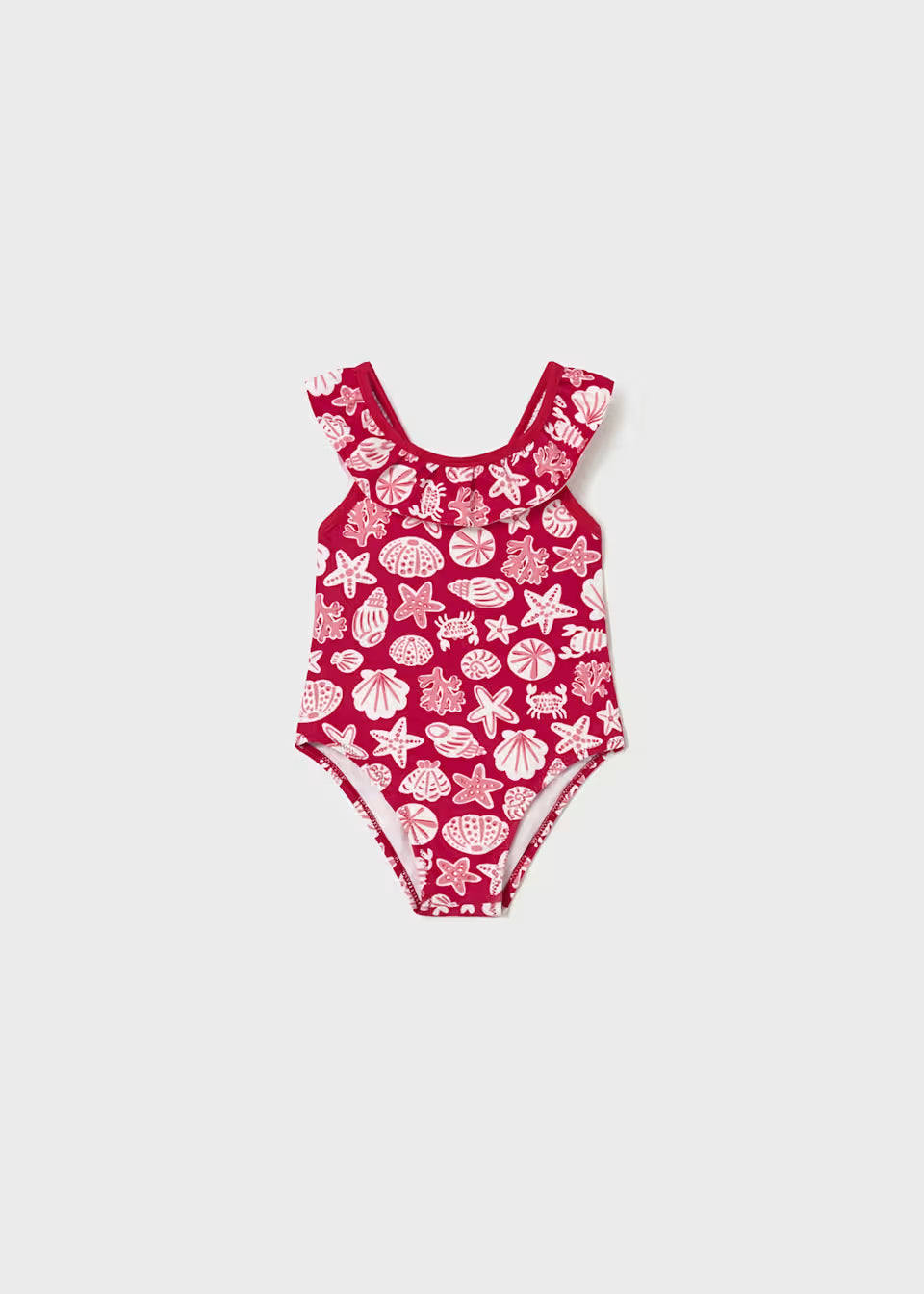 One Piece Swimsuit - Red Shells