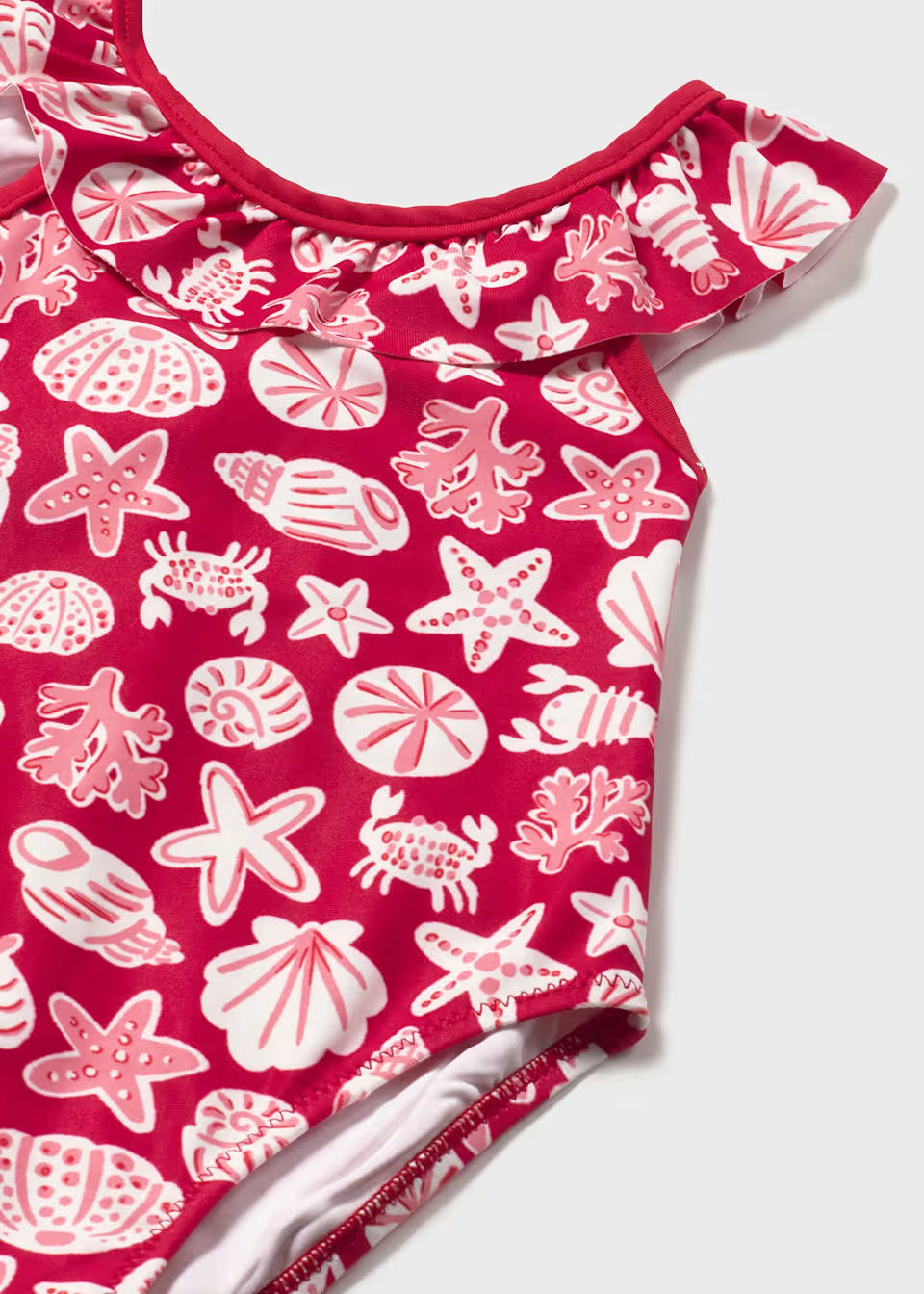 One Piece Swimsuit - Red Shells