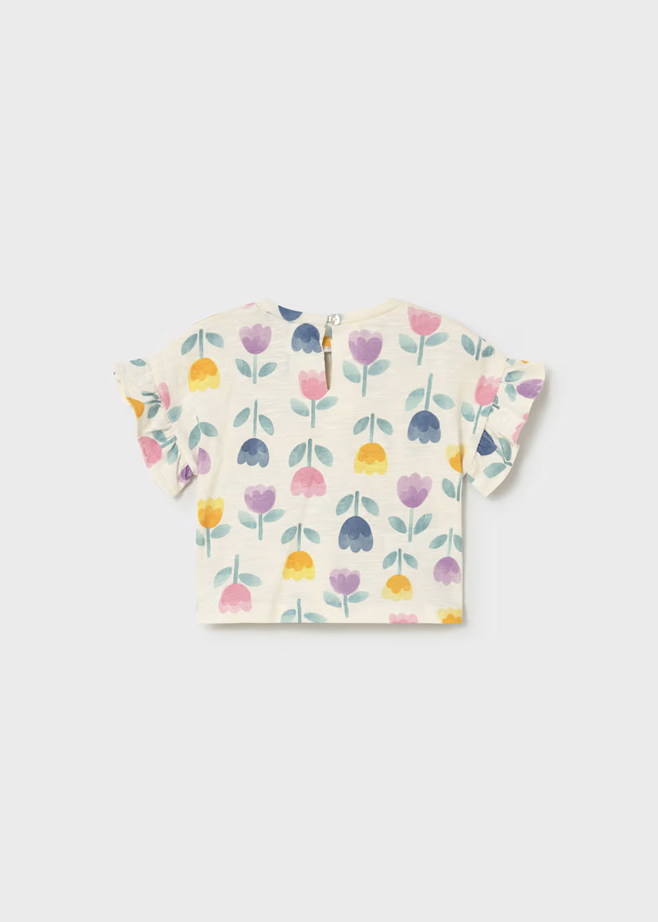 Printed Flutter Sleeve Tee - Floral