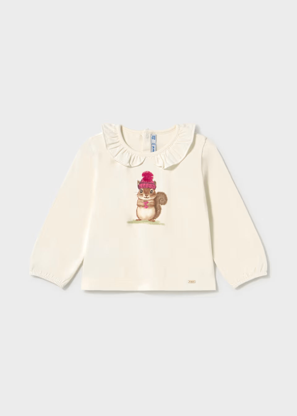 Ruffle Collar Top - Squirrel