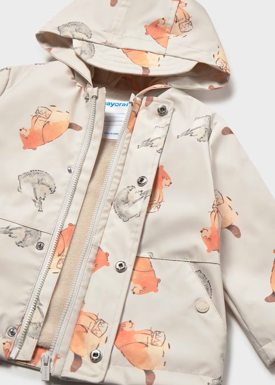 Hooded Raincoat - Woodland Band